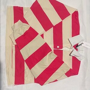 Rebecca Minkoff Red and Cream Striped Long Sleeve Top